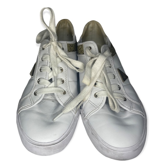 Guess Mens Comly Fashion Sneakers Shoes White Brown Monogram size 8.5 - Picture 2 of 7